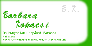 barbara kopacsi business card