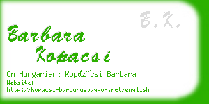 barbara kopacsi business card